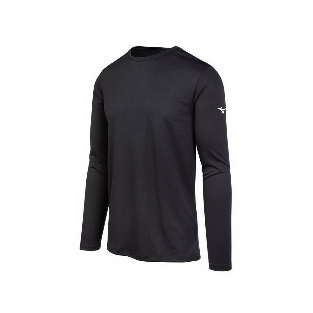 Maglietta Mizuno Long Sleeve Uomo - Nere - 25736-TZLH